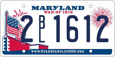 MD license plate 2BL1612