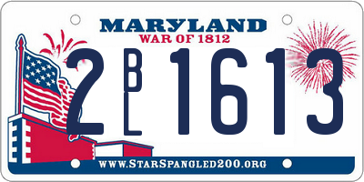MD license plate 2BL1613