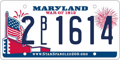 MD license plate 2BL1614