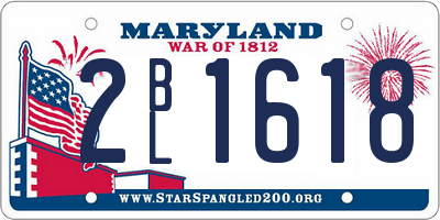 MD license plate 2BL1618
