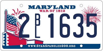 MD license plate 2BL1635