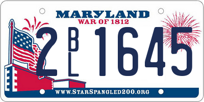 MD license plate 2BL1645