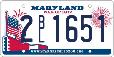 MD license plate 2BL1651