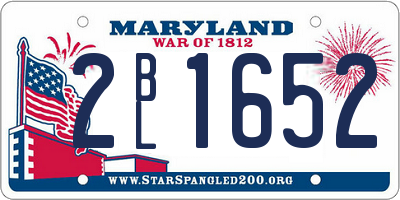 MD license plate 2BL1652