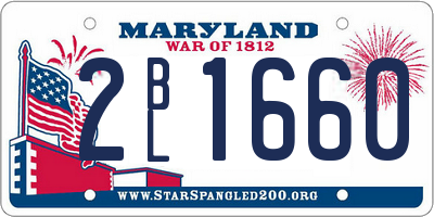 MD license plate 2BL1660
