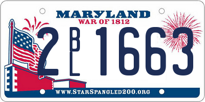 MD license plate 2BL1663