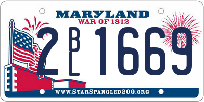 MD license plate 2BL1669
