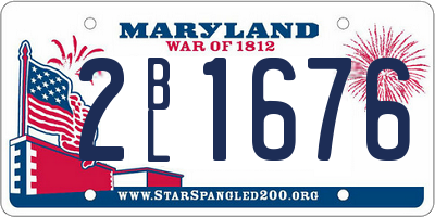 MD license plate 2BL1676