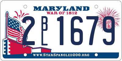 MD license plate 2BL1679