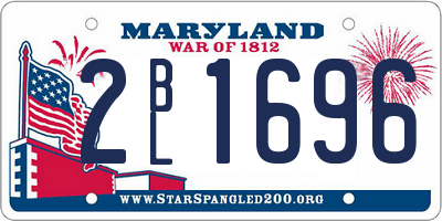 MD license plate 2BL1696