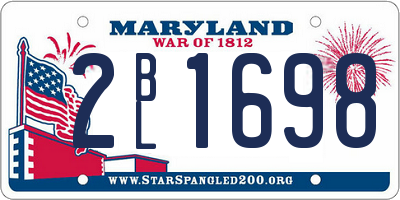 MD license plate 2BL1698