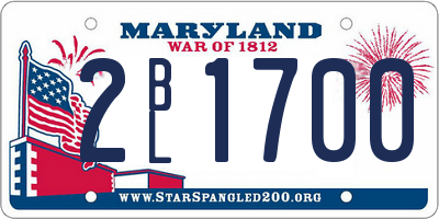 MD license plate 2BL1700