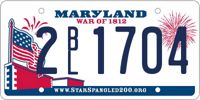 MD license plate 2BL1704
