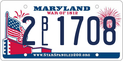 MD license plate 2BL1708