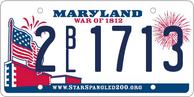 MD license plate 2BL1713