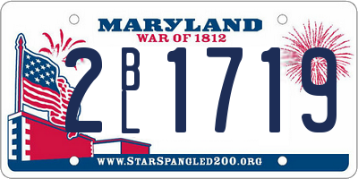 MD license plate 2BL1719