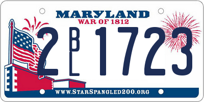 MD license plate 2BL1723