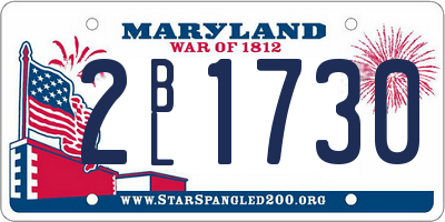 MD license plate 2BL1730