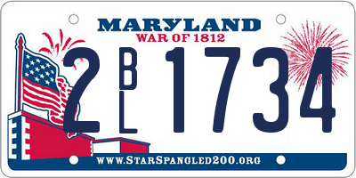MD license plate 2BL1734