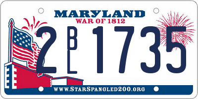MD license plate 2BL1735