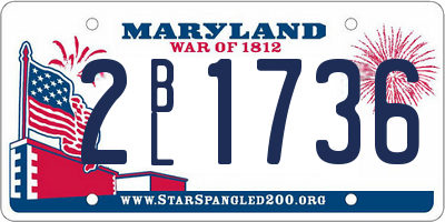 MD license plate 2BL1736