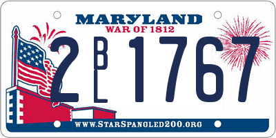 MD license plate 2BL1767