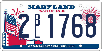 MD license plate 2BL1768