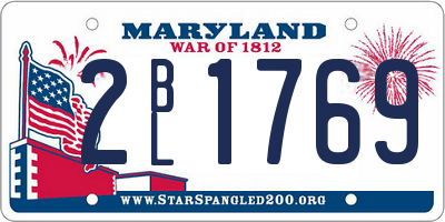 MD license plate 2BL1769