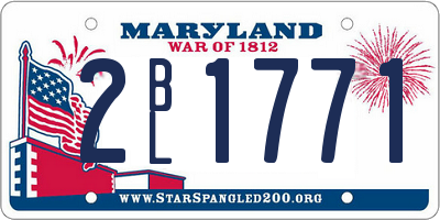 MD license plate 2BL1771