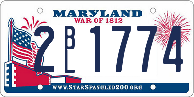 MD license plate 2BL1774