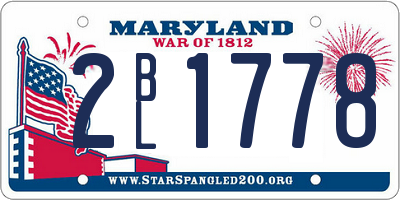 MD license plate 2BL1778