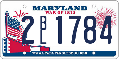 MD license plate 2BL1784