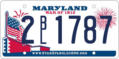 MD license plate 2BL1787
