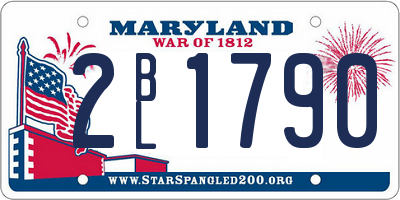 MD license plate 2BL1790