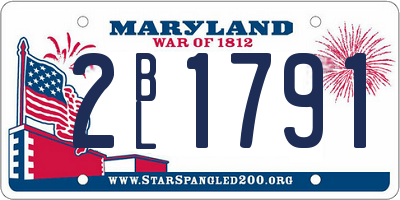 MD license plate 2BL1791