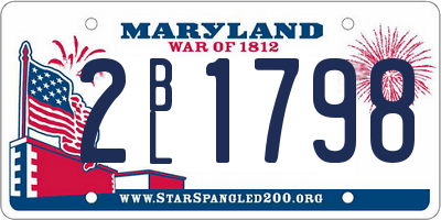 MD license plate 2BL1798