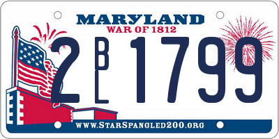 MD license plate 2BL1799