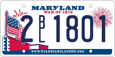 MD license plate 2BL1801