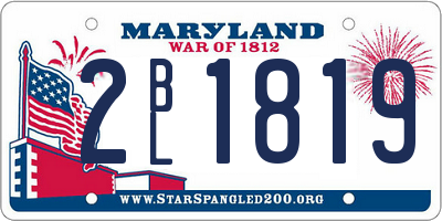 MD license plate 2BL1819