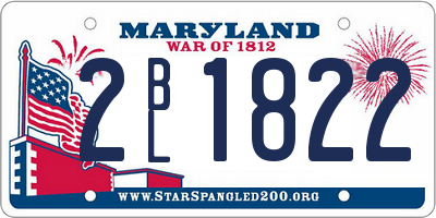 MD license plate 2BL1822