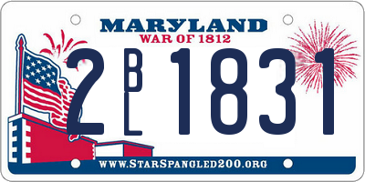 MD license plate 2BL1831