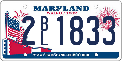 MD license plate 2BL1833