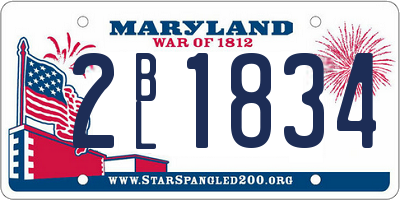MD license plate 2BL1834
