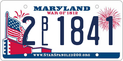 MD license plate 2BL1841