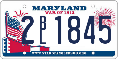 MD license plate 2BL1845