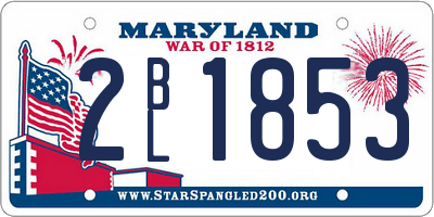 MD license plate 2BL1853