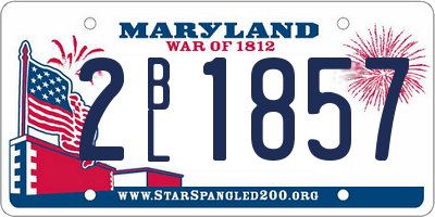 MD license plate 2BL1857
