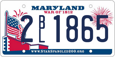 MD license plate 2BL1865