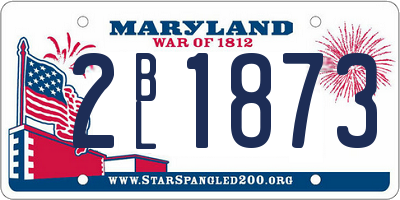 MD license plate 2BL1873