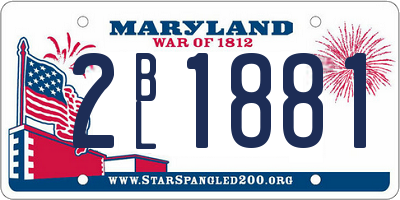 MD license plate 2BL1881